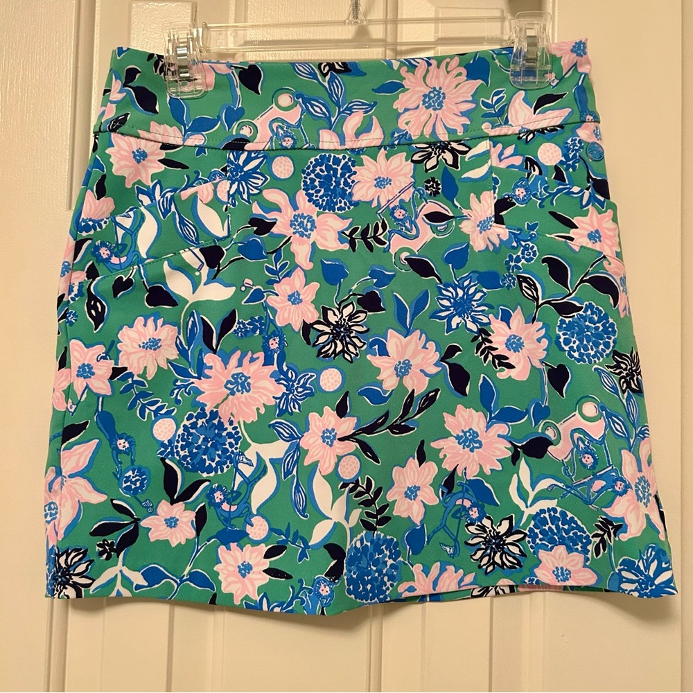 Lilly Pulitzer Luxletic Monica Skort Skirt Spearmint Golf Til You Drop Size 2